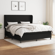 vidaXL fekete szövet rugós ágy matraccal 180 x 200 cm ágy és ágykellék