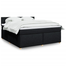 vidaXL fekete szövet rugós ágy matraccal 180 x 200 cm ágy és ágykellék
