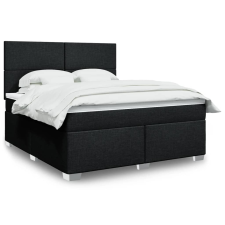 vidaXL fekete szövet rugós ágy matraccal 180 x 200 cm ágy és ágykellék