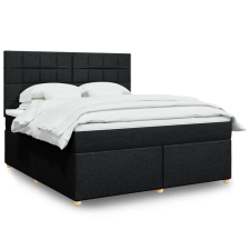vidaXL fekete szövet rugós ágy matraccal 180 x 200 cm ágy és ágykellék