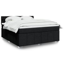vidaXL fekete szövet rugós ágy matraccal 180 x 200 cm ágy és ágykellék