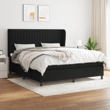 vidaXL fekete szövet rugós ágy matraccal 180 x 200 cm ágy és ágykellék