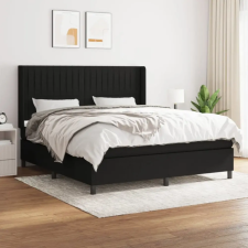 vidaXL fekete szövet rugós ágy matraccal 180 x 200 cm ágy és ágykellék