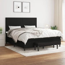 vidaXL fekete szövet rugós ágy matraccal 180 x 200 cm ágy és ágykellék