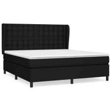 vidaXL fekete szövet rugós ágy matraccal 180 x 200 cm (3128303) ágy és ágykellék