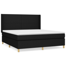 vidaXL fekete szövet rugós ágy matraccal 180 x 200 cm (3131851) ágy és ágykellék