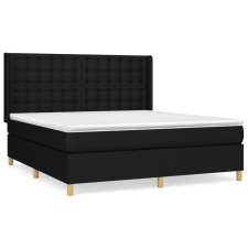 vidaXL fekete szövet rugós ágy matraccal 180 x 200 cm (3132331) ágy és ágykellék