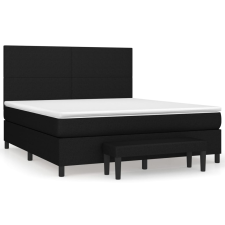 vidaXL fekete szövet rugós ágy matraccal 180 x 200 cm (3136455) ágy és ágykellék