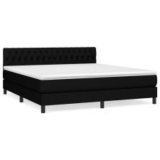 vidaXL fekete szövet rugós ágy matraccal 180 x 200 cm (3140315) ágy és ágykellék