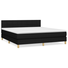 vidaXL fekete szövet rugós ágy matraccal 180 x 200 cm (3140635) ágy és ágykellék