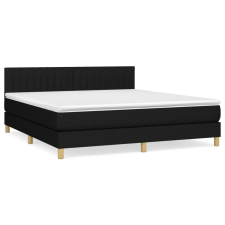 vidaXL fekete szövet rugós ágy matraccal 180 x 200 cm (3140795) ágy és ágykellék