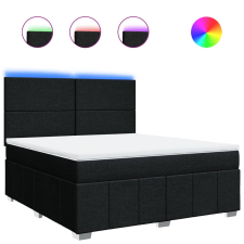 vidaXL fekete szövet rugós ágy matraccal 180 x 200 cm (3294042) ágy és ágykellék