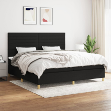 vidaXL fekete szövet rugós ágy matraccal 200 x 200 cm ágy és ágykellék