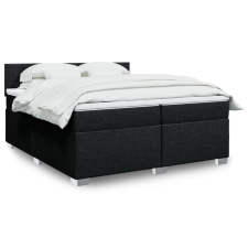 vidaXL fekete szövet rugós ágy matraccal 200 x 200 cm ágy és ágykellék