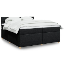 vidaXL fekete szövet rugós ágy matraccal 200 x 200 cm ágy és ágykellék