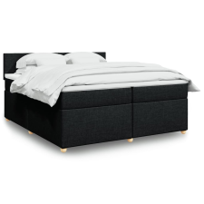 vidaXL fekete szövet rugós ágy matraccal 200 x 200 cm ágy és ágykellék