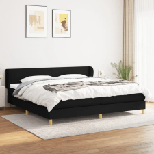 vidaXL fekete szövet rugós ágy matraccal 200 x 200 cm ágy és ágykellék