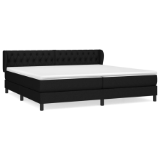 vidaXL fekete szövet rugós ágy matraccal 200 x 200 cm (3126511) ágy és ágykellék