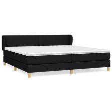 vidaXL fekete szövet rugós ágy matraccal 200 x 200 cm (3126671) ágy és ágykellék