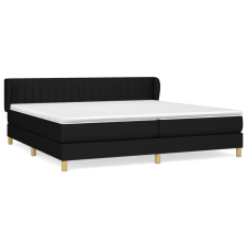 vidaXL fekete szövet rugós ágy matraccal 200 x 200 cm (3126991) ágy és ágykellék