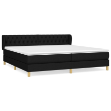 vidaXL fekete szövet rugós ágy matraccal 200 x 200 cm (3127071) ágy és ágykellék