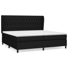 vidaXL fekete szövet rugós ágy matraccal 200 x 200 cm (3128231) ágy és ágykellék
