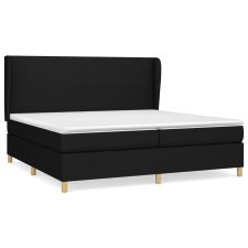 vidaXL fekete szövet rugós ágy matraccal 200 x 200 cm (3128391) ágy és ágykellék