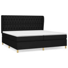 vidaXL fekete szövet rugós ágy matraccal 200 x 200 cm (3128791) ágy és ágykellék