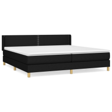 vidaXL fekete szövet rugós ágy matraccal 200 x 200 cm (3130219) ágy és ágykellék