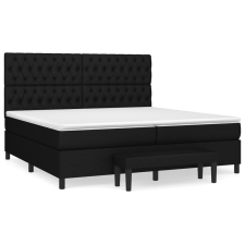 vidaXL fekete szövet rugós ágy matraccal 200 x 200 cm (3136863) ágy és ágykellék