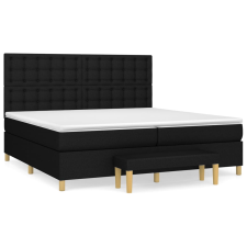 vidaXL fekete szövet rugós ágy matraccal 200 x 200 cm (3137503) ágy és ágykellék