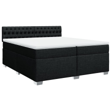 vidaXL fekete szövet rugós ágy matraccal 200 x 200 cm (3286004) ágy és ágykellék