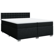 vidaXL fekete szövet rugós ágy matraccal 200 x 200 cm (3286011) ágy és ágykellék