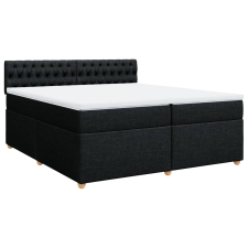 vidaXL fekete szövet rugós ágy matraccal 200 x 200 cm (3286796) ágy és ágykellék