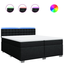 vidaXL fekete szövet rugós ágy matraccal 200 x 200 cm (3288311) ágy és ágykellék