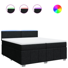 vidaXL fekete szövet rugós ágy matraccal 200 x 200 cm (3289470) ágy és ágykellék