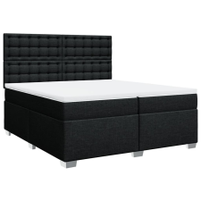 vidaXL fekete szövet rugós ágy matraccal 200 x 200 cm (3290611) ágy és ágykellék