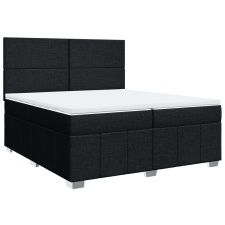vidaXL fekete szövet rugós ágy matraccal 200 x 200 cm (3291770) ágy és ágykellék