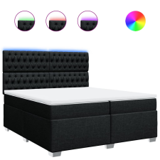 vidaXL fekete szövet rugós ágy matraccal 200 x 200 cm (3292904) ágy és ágykellék
