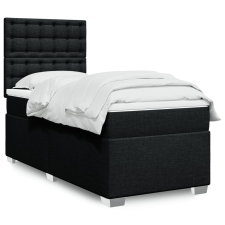 vidaXL fekete szövet rugós ágy matraccal 80 x 200 cm ágy és ágykellék