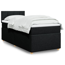 vidaXL fekete szövet rugós ágy matraccal 80 x 200 cm ágy és ágykellék