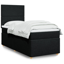vidaXL fekete szövet rugós ágy matraccal 80 x 200 cm ágy és ágykellék