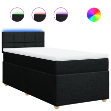 vidaXL fekete szövet rugós ágy matraccal 80 x 200 cm ágy és ágykellék