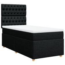 vidaXL fekete szövet rugós ágy matraccal 80 x 200 cm ágy és ágykellék