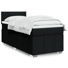 vidaXL fekete szövet rugós ágy matraccal 80 x 200 cm ágy és ágykellék