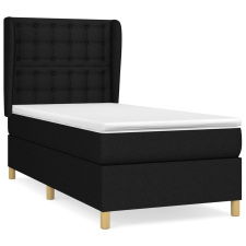 vidaXL fekete szövet rugós ágy matraccal 80 x 200 cm (3128799) ágy és ágykellék