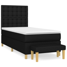 vidaXL fekete szövet rugós ágy matraccal 80 x 200 cm (3137431) ágy és ágykellék