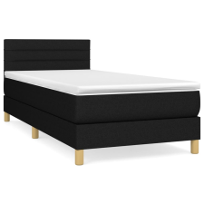 vidaXL fekete szövet rugós ágy matraccal 80 x 200 cm (3140651) ágy és ágykellék