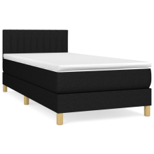 vidaXL fekete szövet rugós ágy matraccal 80 x 200 cm (3140731) ágy és ágykellék