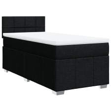 vidaXL fekete szövet rugós ágy matraccal 80 x 200 cm (3286897) ágy és ágykellék